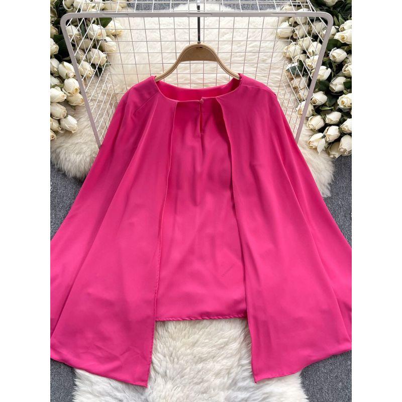 and American Plus size women clothing Design Sense Cape Pullover Shirts Female Senior Sense Royal Sister Wear Temperament Spring Clothing Women's Top