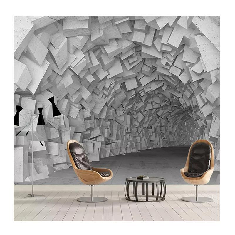 

Modern Abstract Art Wallpaper 3D Stereo Geometry Building Photo Wall Paper For Living Room Bedroom Home Decor Murals 200 cm(W) x 140 cm(H)