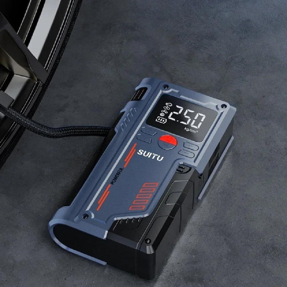 150PSI Electric Tire Pump with Light Jump Starter Portable Car Inflator Pump Power Display Bicycle Air Compressor for Car Tires