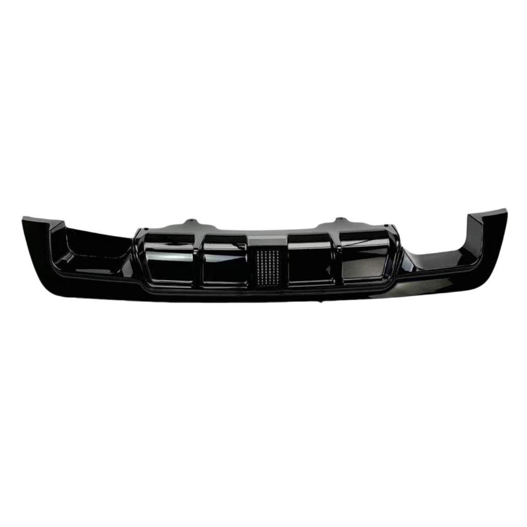 BMW E60 5 Series Rear Lip Diffuser: Gloss Black, Dual Exhaust, with Lights