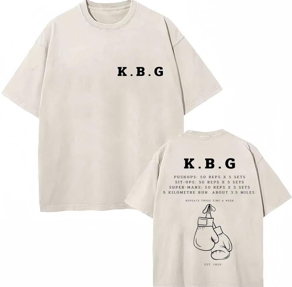 Vintage Gewaschene T-Shirts Anime Hajime No Ippo Kamogawa Boxen Gym Makunouchi KGB T-Shirts Unisex Damen Locker Baumwolle Sommer T-Shirt