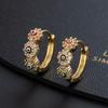 Ins Wind Devil's Eye Ear Buckles European American 18K Gold Plated Diamond Inlaid Zircon Personalized Earrings For Women