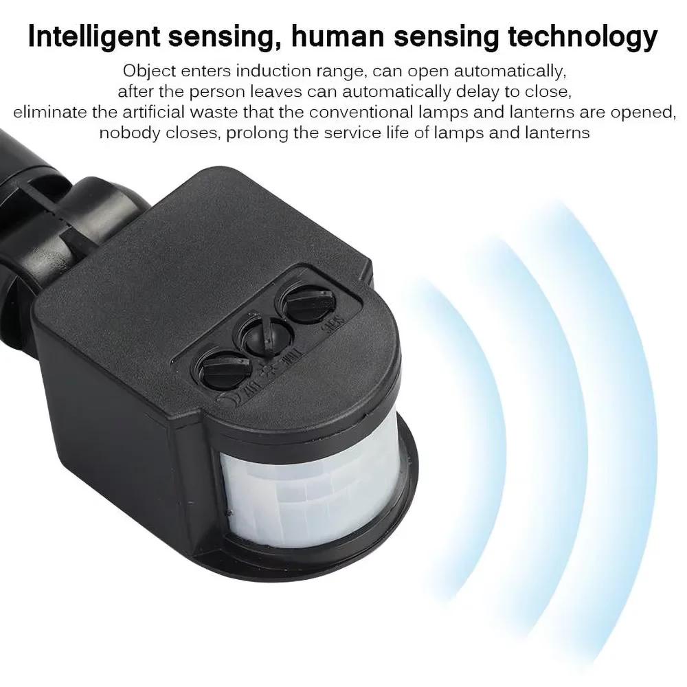 12V 220V Intelligent LED Motion Sensor Ultrathin LED Floodlight Outdoor Waterproof Adjustable Automatic Infrared PIR Movement Motion Sensor Detector