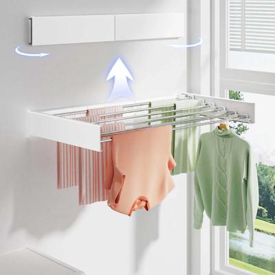 Folding Clothes Drying Rack Wall-Mounted Stainless Steel Laundry Hanger Space Saving For Indoor Balcony Drying Clothe Towel Rack