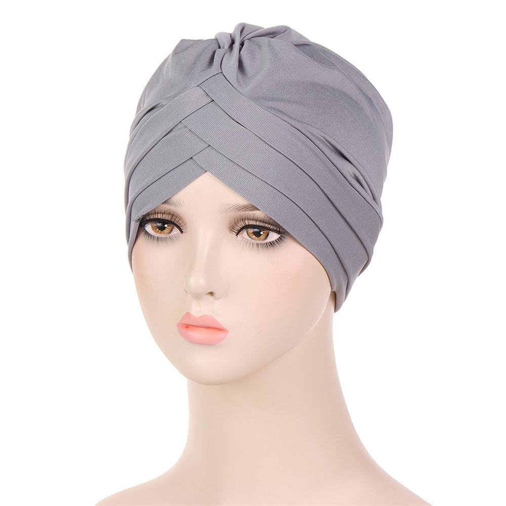 Indian Turban Muslim Women Hijab Floral Printed Hat Cancer Chemo Cap Islamic Hair Loss Cover Beanie Bonnet Head Scarf Pleated