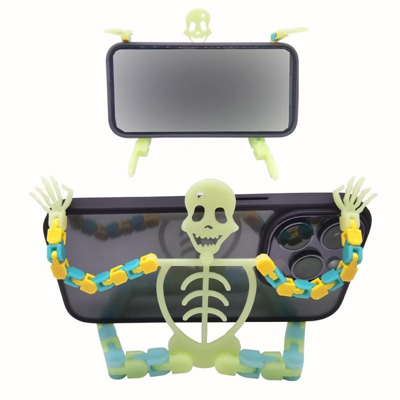 2 teile/los Halloween Skeleton Stand 19.5*5,5 Leucht kinder Neuheit Seltsame Heikles Spielzeug Track Kette Verformbaren Depressurise DIY