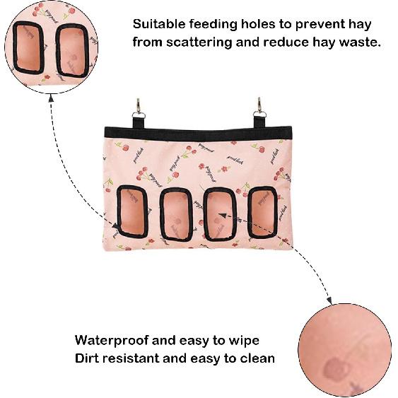 Rabbit Hay Feeder Bag, Large Capacity Rabbit Hay Bag Small Animal Hanging Hay Bag 600D Oxford Cloth Bunny Hay Feeder Bag for Rabbits Guinea Pigs