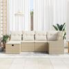 VidaXL Ensemble de Canapés de Jardin 6 pièces avec Coussins Beige Poly Rattan 3359280