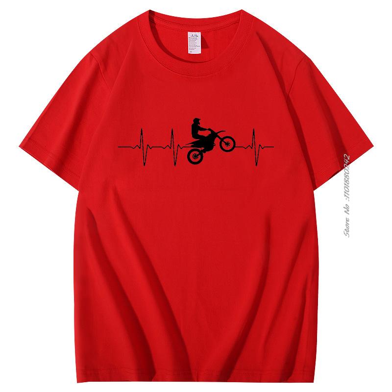 Funny Heartbeat Racer Print Cotton Tshirt Fashion Harajuku Graphic T Shirts Summer Streetwear Mens Short Sleeve Tshirt
