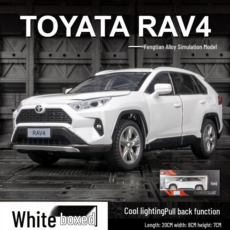 

RAV4 Звук и Свет Инерционная Модель Машинки - Металлическое Детское Украшение белый