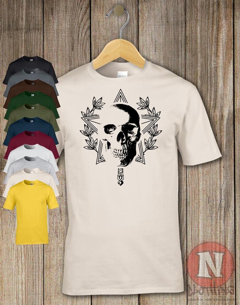

Grunge Skull star wreath t-shirt classical tattoo festival wear cool tee M