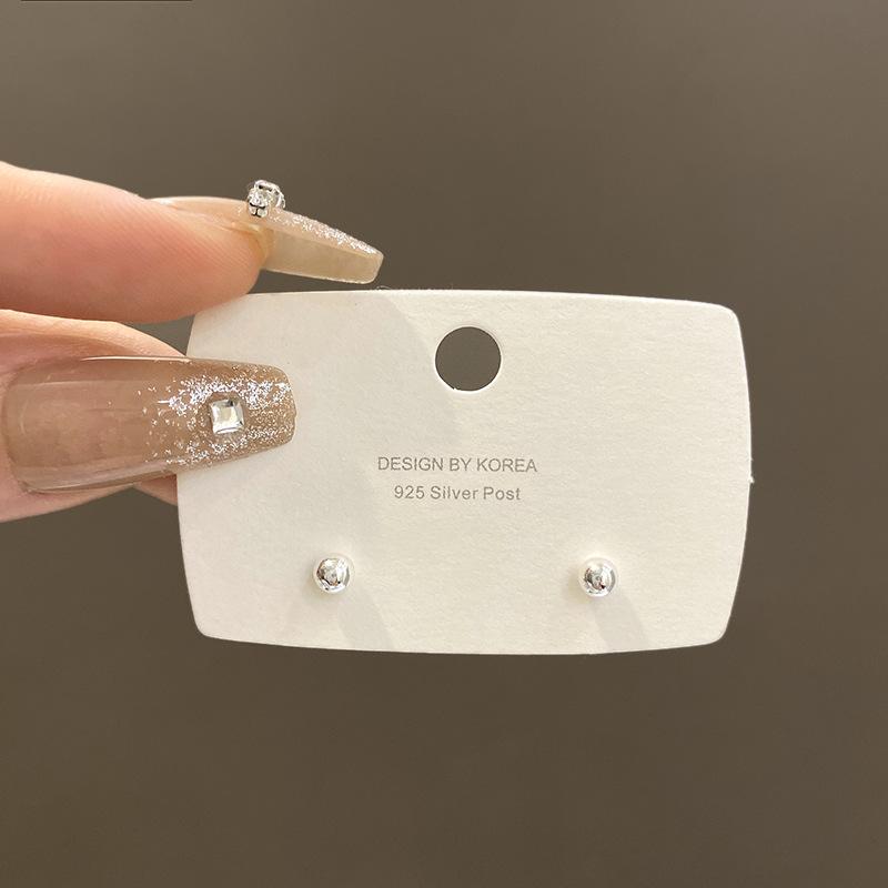 S Серьги-гвоздики Xiaodou в корейском стиле из серебряной иглы, серьги с дизайном в холодном нейтральном стиле, простые украшения для ушей