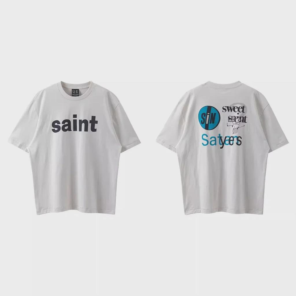 Saint Michael Double-Sided Logo Retro T-Shirt