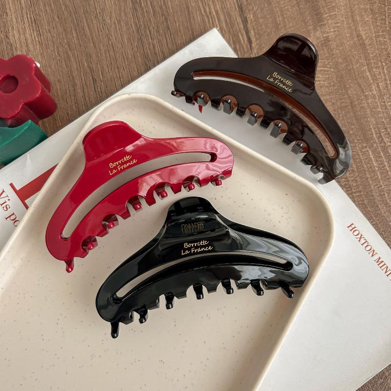 French Acetate Letter Gold Label Hollow Shark Clamp Women'S Hair Accessories Elegance Hair Clip Stylish Hair Accessories