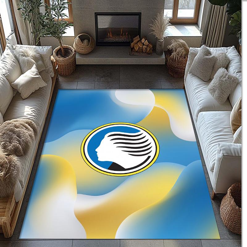 Tappeto Morbido per Pavimento Antiscivolo con Motivo Calcio Atalanta FC Tappeto per Interni Tappetino Decorazione Sportiva per Camera da Letto