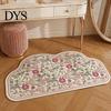 Light Luxury Home Decor Rug Retro Floral Bath Mat, Non-slip Super Absorbent Bathroom Rug, Diatomaceous Earth Quick-drying for Front Door Washable Sink