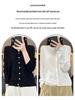 Women's Worsted Wool Cardigan: V-Neck, Lightweight, Loose Fit, Long-Sleeved, Sun-Proof, Spring/Summer Knit Sweater Jacket.