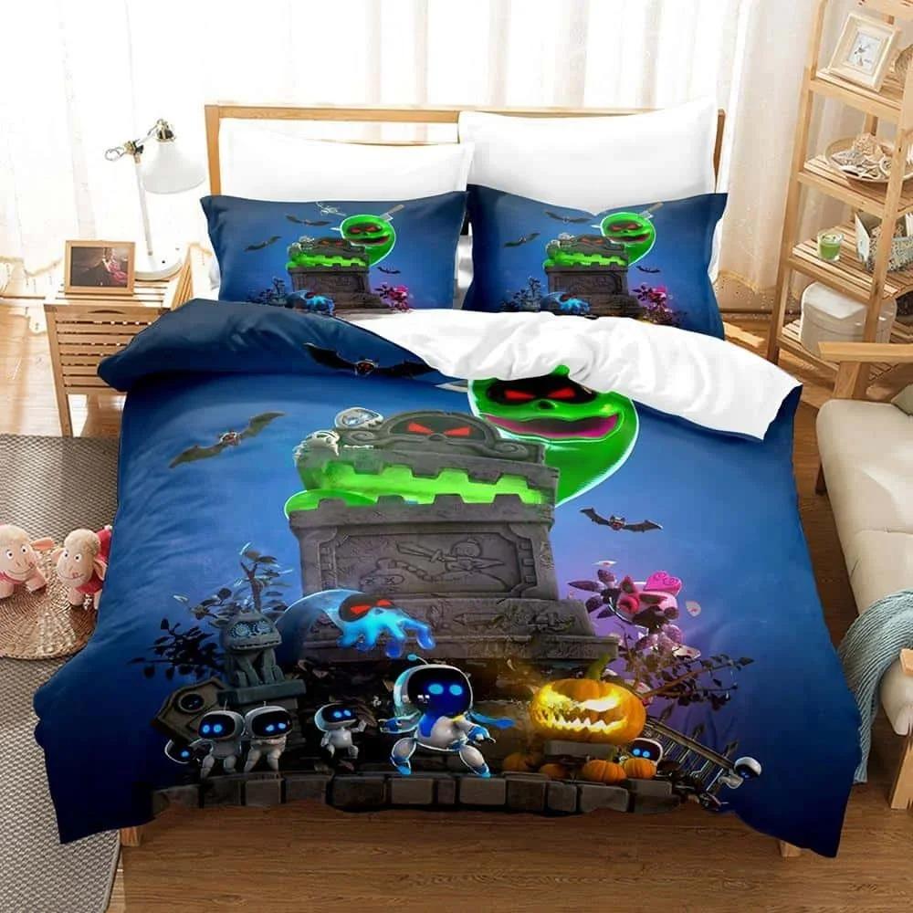 New Fashion 3D Printing  ASTRO BOT Bedding Set Cartoon Anime Three-piece Set Adult Kid Bedroom Duvet Cover Sets Home Textiles