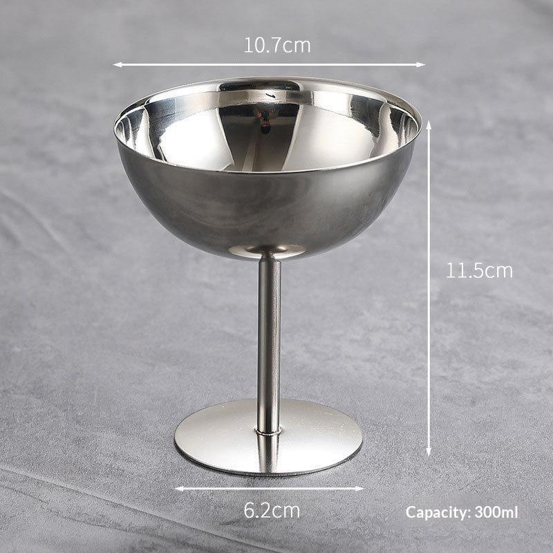 Edelstahlkelchbecher Eisdessert Salatschüssel Obstteller Snackschale Puddingbecher Tasse KTV Bar Zubehör