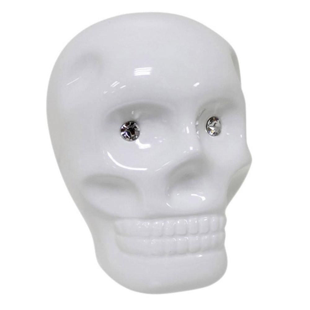 Gdesign Keramik Totenkopf Sparschwein (Weiß)
