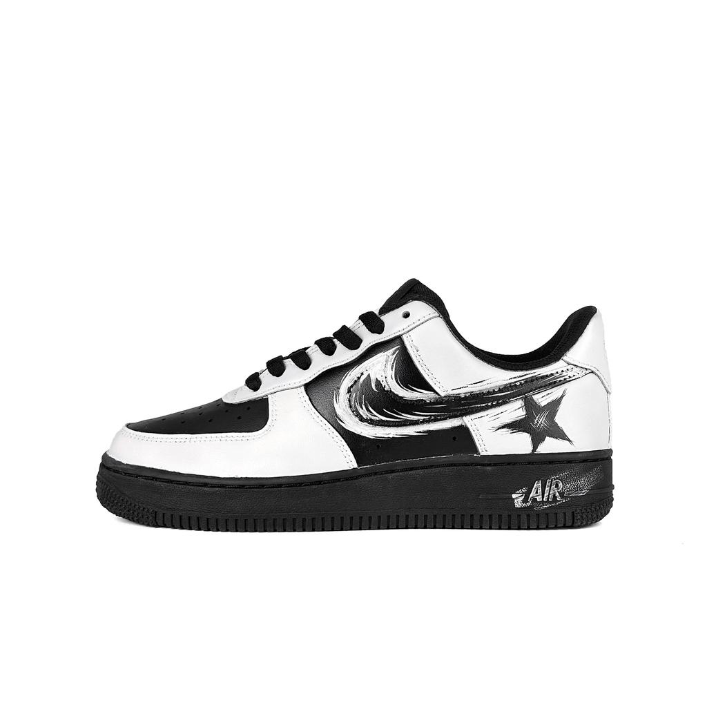 Nike Air Force 1 Leather Low top Skateboard Shoes Men's Black White CW2288-001()