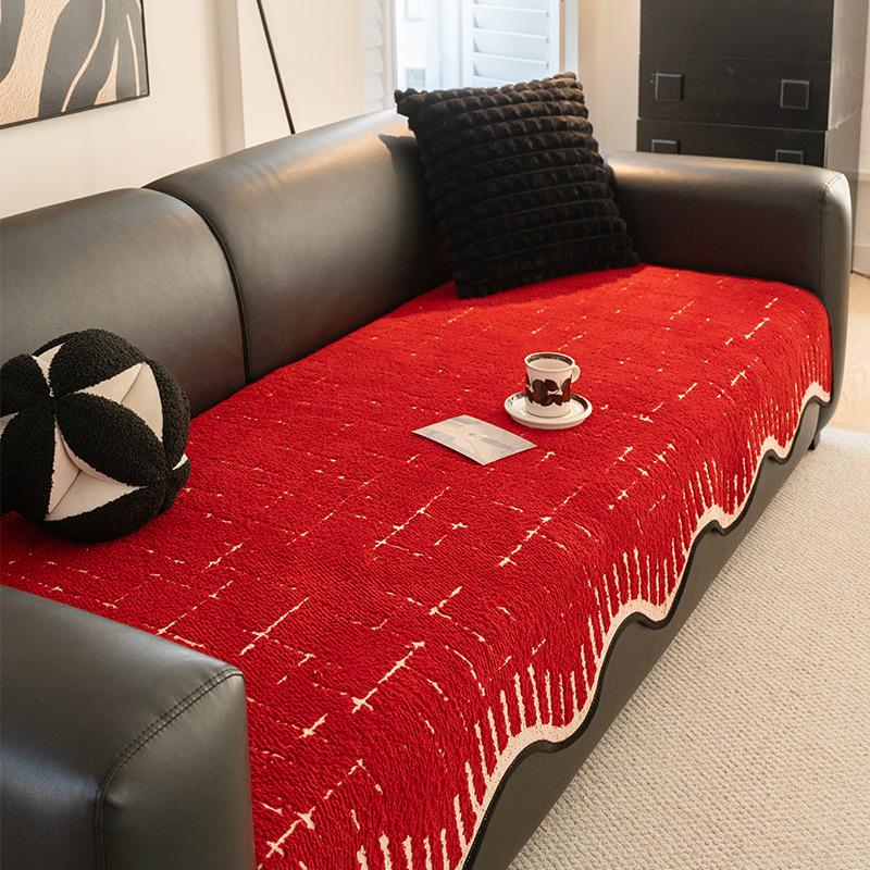 

Straight Row Leather Sofa Cushion New Autumn And Winter Sofa Cover Fixed Non-Slip Seat Cushion One Piece Winter Cushion 70*70cm
