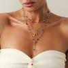 Fashionable Light Luxury Jesus Cross Pendant Necklace Set For Women Trendy Colorful Crystal Chain Choker Christian Jewelry Gift