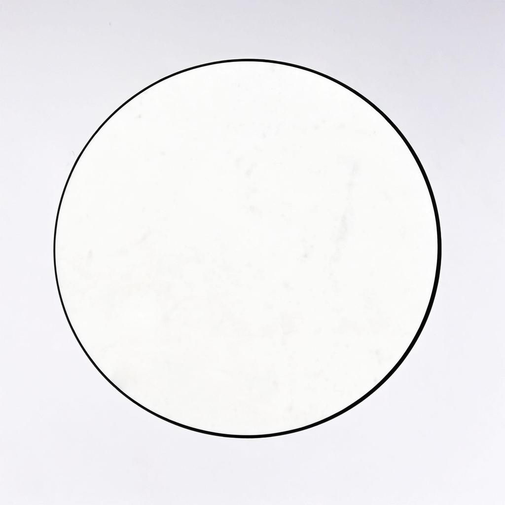 Round Cone Side Table with Marble Top – Modern Accent Table with Black Metal Base