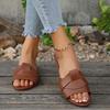 2025 New Summer Solid Color Flat Sandals 2025 Open Toe Outdoor Slippers Beach Women's Shoes Plus Size Zapatos De Mujer Slides