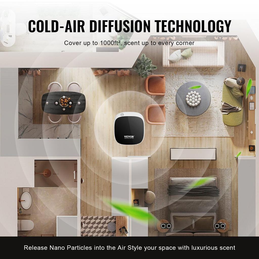 Scent Air Machine for Home 100ML Cold Air Diffuser 1000sq.ft Waterless