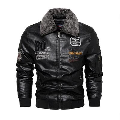 Winter Fleece Thickened PU Leather Jacket Men's Trend Locomotive Men's Leather Jacket Jacket