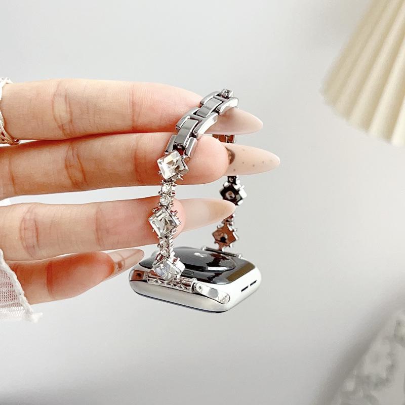 "Compatible Rhombus Rhinestone Watch Strap for Apple S11, iWatch SE 10/9/8/7/6, Huawei GT6, Xiaomi 9 Pro”
