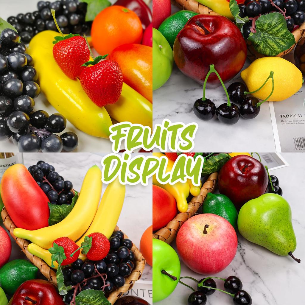 Artificial Fruit Fake Fruits for Home Simulation Fruit Party Christmas Fruit Models for Fake Total 20 Pack, Decor, Set, Decoration, Photography,
