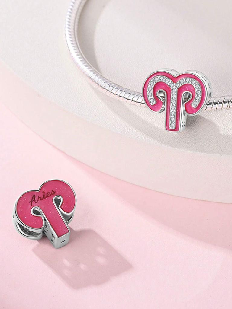 Charm Bead Components Plata Pink symbol Bead Components Charm Bead Component Copper Metal Plated Compatible With Charm Bead Components Copper Metal