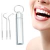 -Portable Stainless Steel Teeth Traveling with Holder