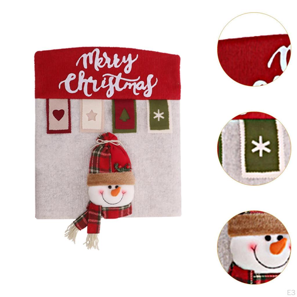 Christmas Back Chair Cover Protection Washable Sturdy Dining Decoration for Festival