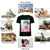 Anime Style Blue-haired Handsome Guy Print Long-sleeve Top Unisex Casual Loose T-shirt Pure Cotton T-shirt