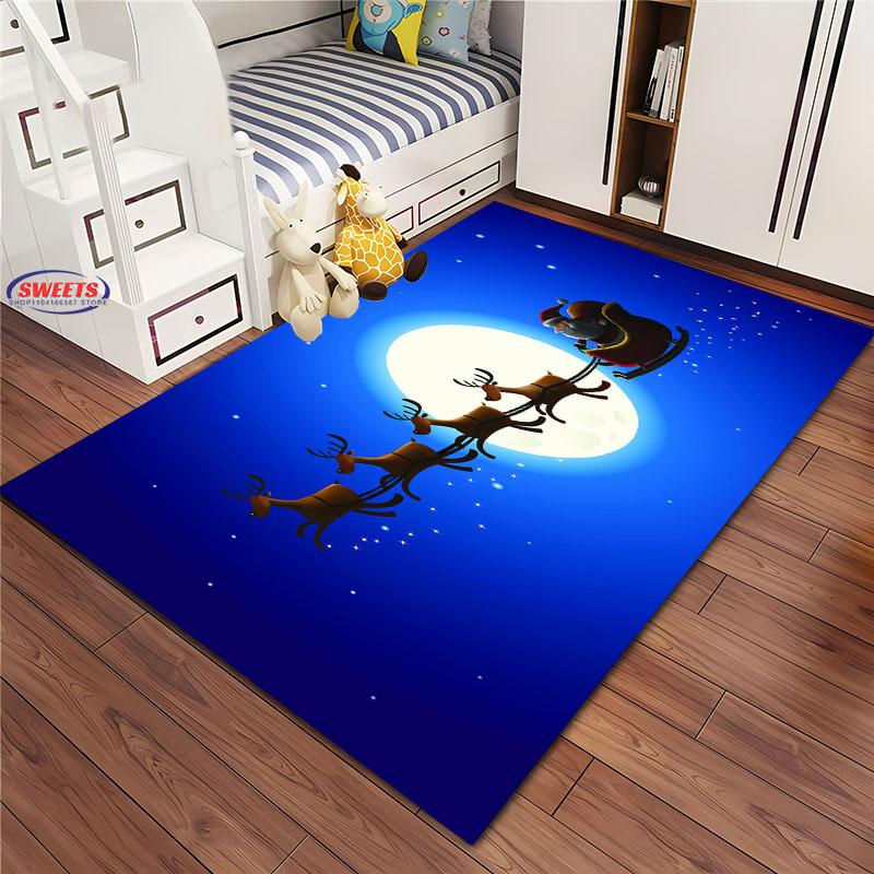 Weihnachten und Lustiger Weihnachtsmann Cartoon Teppich, Wohnzimmer Schlafzimmer Zuhause Fußmatte Teppich Küche Kinderzimmer Matte Weihnachtsgeschenke