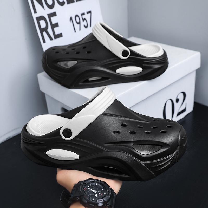 Mens New Summertime Two-Wear Sandal Shoes For Athletic And Outside Use, Anti-Skid And Shock-Absorbing, Daily Beach Slide Shoes