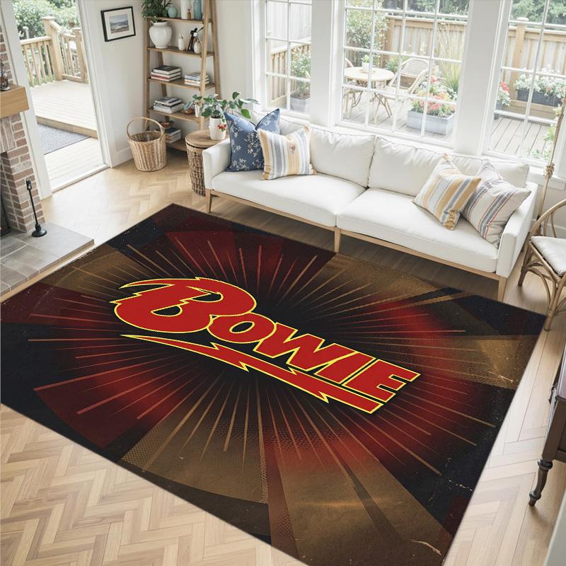 David Bowie Design Kristall Samt Teppich Gemütlich Nicht?Rutschfester Teppich mit Aufdruck für Schlafzimmer Wohnzimmer Eingang