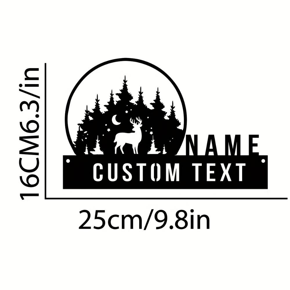 

Personalized Deer Hunter Metal Sign, Vintage Wall Mount or Tabletop Desk Nameplate, Custom Iron Art for Home Office