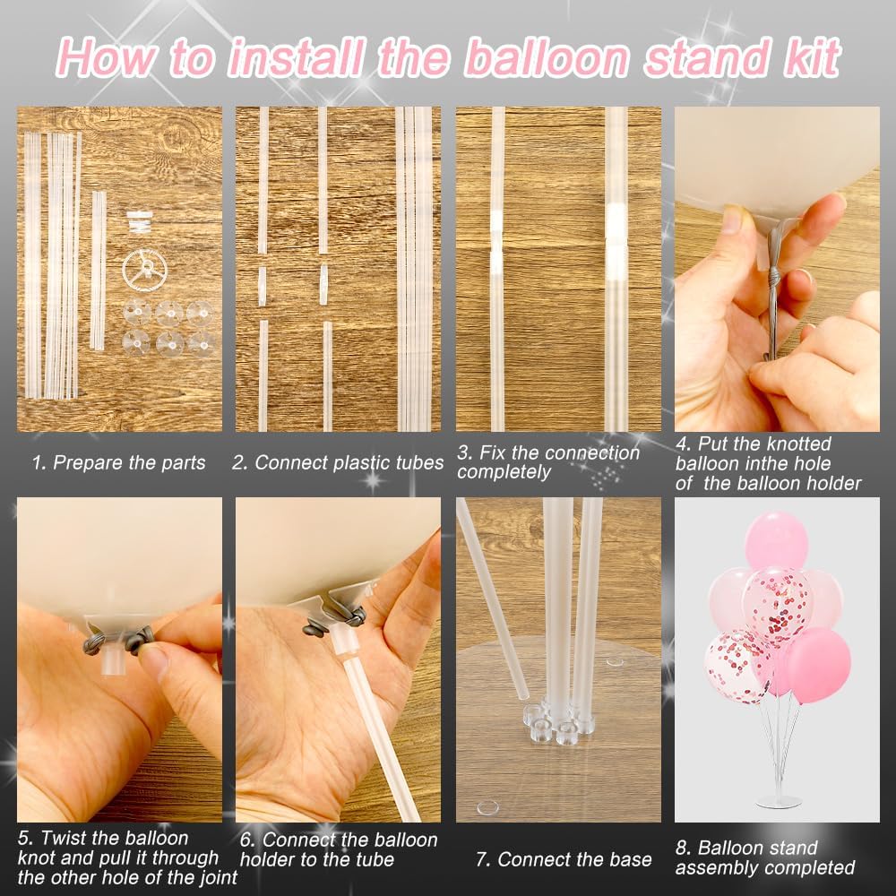 Balloon Stand Kit Balloon Sticks With Base for Table Balloon Stands With Base for Floor Balloon Arch Stand With Base Balloon St