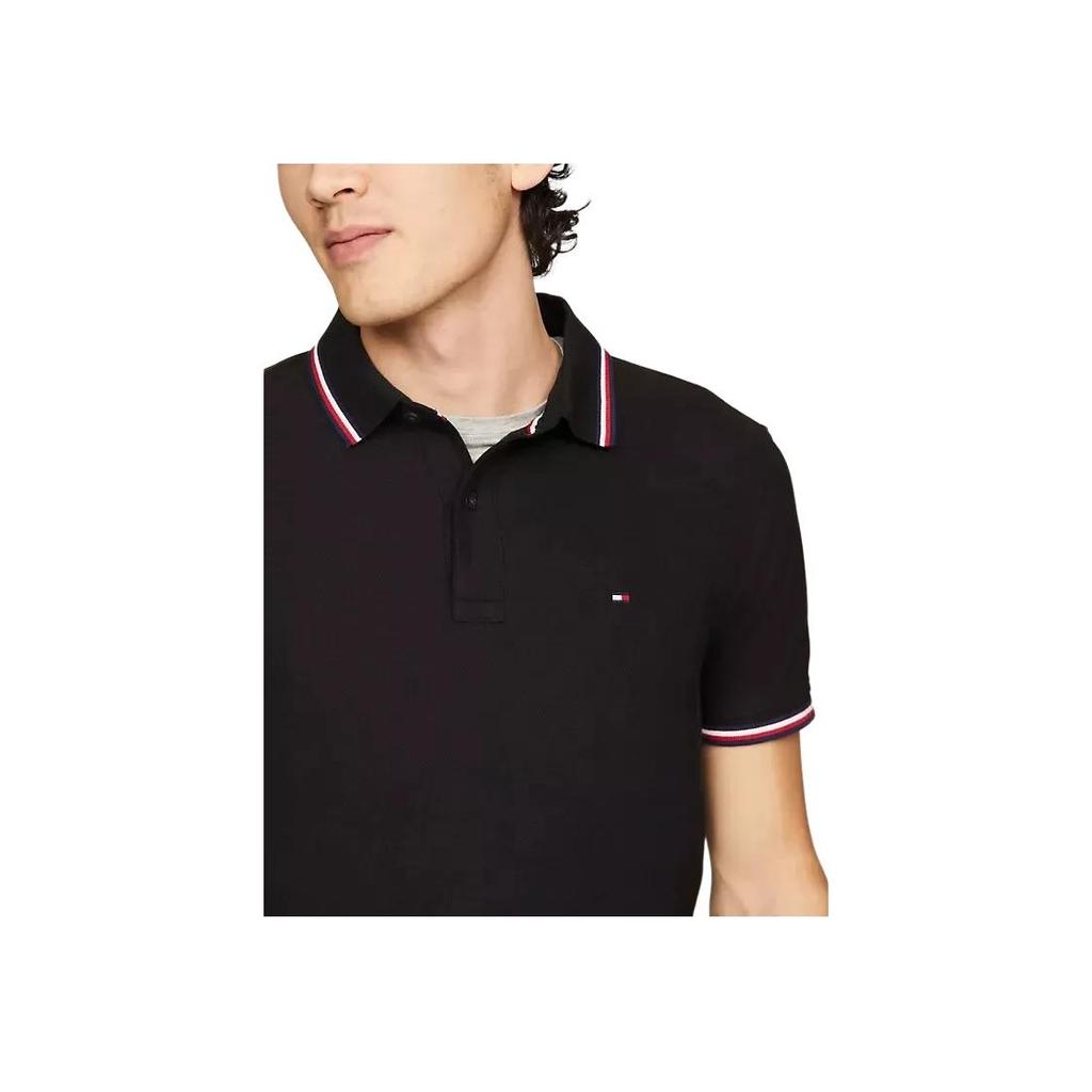 Tommy Hilfiger Casual Logo Short Sleeve Polo Shirt Men polo shirts Black 78JA019-BDS