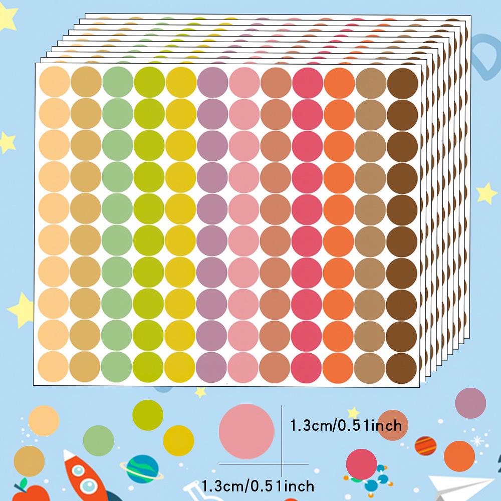 Multi-size Round Color Dot Adhesive Labels for Handwriting & Sealing