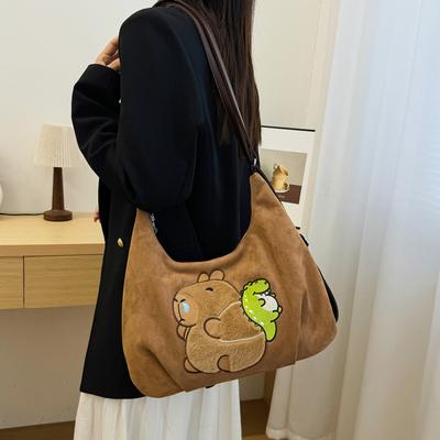Neue Tragetasche mit großem Fassungsvermögen Capybara Wildleder Umhängetasche Mode Vielseitige Schultertasche mit einer Vielzahl von Tragemöglichkeiten Damentasche