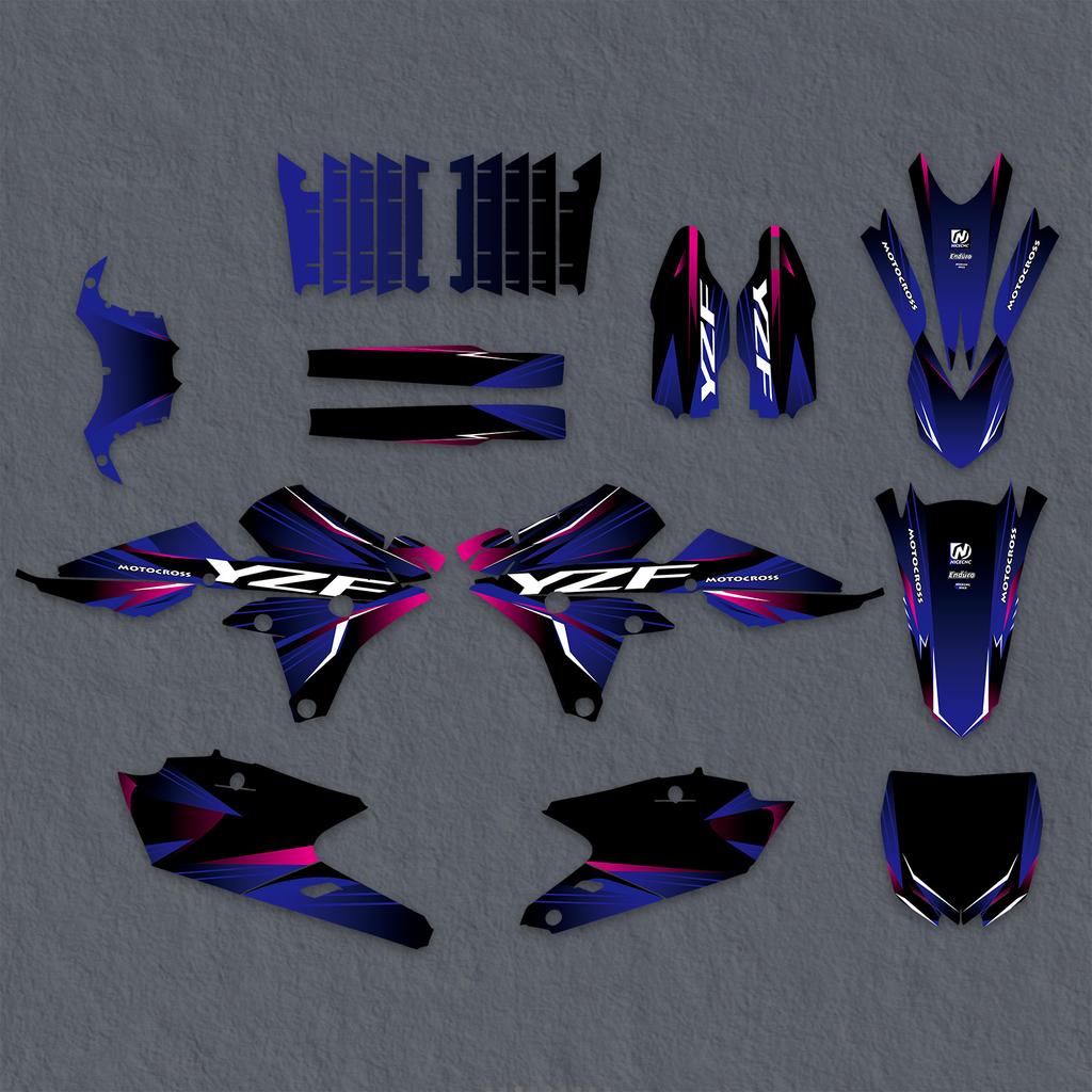 For Yamaha YZ 250F 2014-2018 YZ450F 2014-2017 2016 2015 Motorcycle Graphics Background Decals Stickers Customize YZF 250 YZF 450