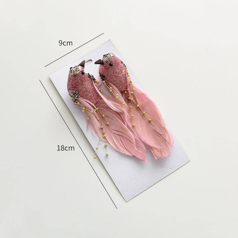 

2025 Christmas Tree Decoration Bird Colorful Feather Simulation Bird Christmas Decoration Scene Layout
