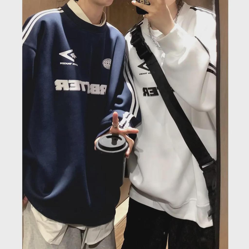 2024 Damen Amerikanischer Stil Lockerer Schnitt Rundhals Paar-Pullover - Frühling/Herbst