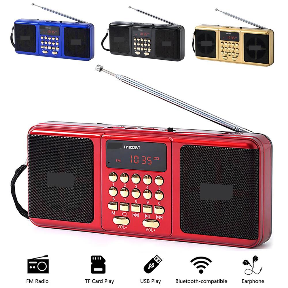 Portable Stereo FM Radio Wireless Speaker Rechargeable Battery Support TF Card USB Bluetooth-compatible Speaker With FM Receiver