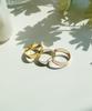 Alleun Silver 925 Couple Bold Flat Rings